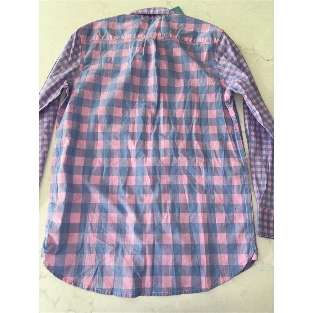 GAP x Sarah Jessica Parker Boys XL Gingham Plaid Button-Down Pink - Blue Shirt